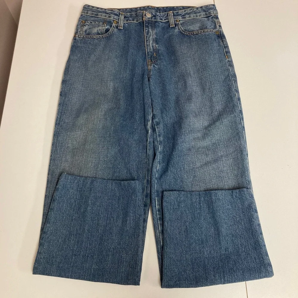 Polo Jeans Co Ralph Lauren Saturday Jean Womens 32x30 Blue Wide Leg High Baggy